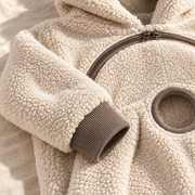 Cream fleece and zipper detail